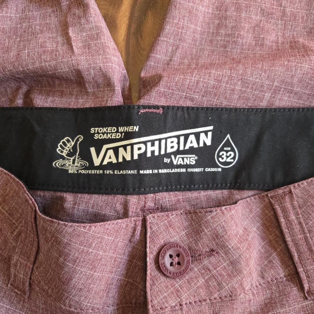 Vans Vanphibian Hybrid Waist Size 32 Cargo Swim shorts Burgundy Red 012026 - Picture 8 of 8